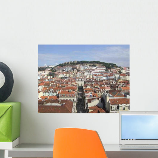 Lissabon Blick Auf Burg Wall Decal