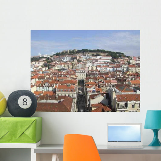 Lissabon Blick Auf Burg Wall Decal