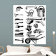 Vintage Garden Tools Wall Stickers Wall Decal