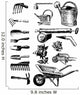 Vintage Garden Tools Wall Stickers Wall Decal