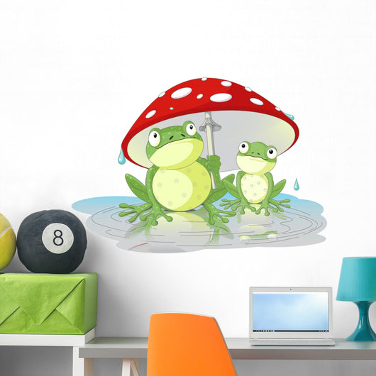 Two Frogs under Mushroom Wall Decal