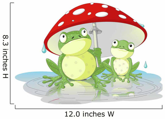 Two Frogs under Mushroom Wall Decal