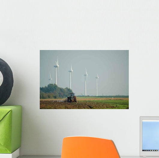 Tractors and Wind Turbines Wall Decal