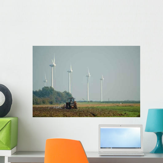 Tractors and Wind Turbines Wall Decal