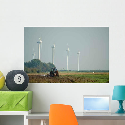 Tractors and Wind Turbines Wall Decal