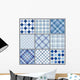 Nine Blue Plaids Wall Decal