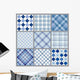 Nine Blue Plaids Wall Decal