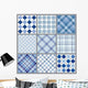 Nine Blue Plaids Wall Decal