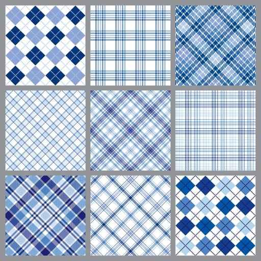 Nine Blue Plaids Wall Decal