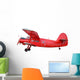 Red Airplane Biplane Wall Decal