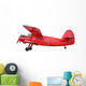 Red Airplane Biplane Wall Decal