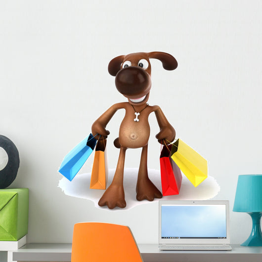 Shopping Dog Wall Decal