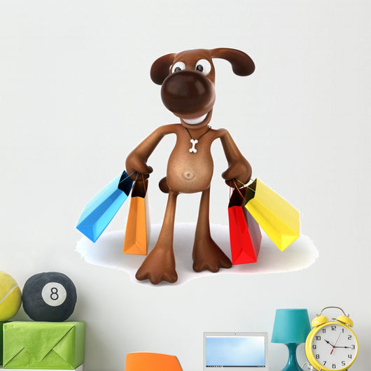 Shopping Dog Wall Decal