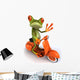 Frog Ridding Orange Vespa Wall Decal