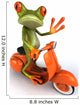 Frog Ridding Orange Vespa Wall Decal