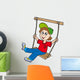 Boy on swing Wall Decal