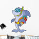 Shark Scuba Diver Wall Decal