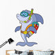 Shark Scuba Diver Wall Decal