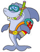 Shark Scuba Diver Wall Decal