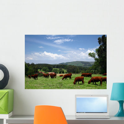 Country Scene Wall Decal shown on a wall