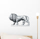 Lion Statue 3 Silver Wall Decal