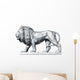 Lion Statue 3 Silver Wall Decal