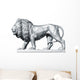 Lion Statue 3 Silver Wall Decal
