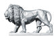 Lion Statue 3 Silver Wall Decal