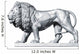 Lion Statue 3 Silver Wall Decal