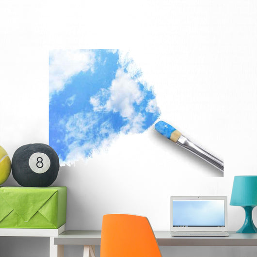 Paintbrush Painting Clouds Sky Wall Decal