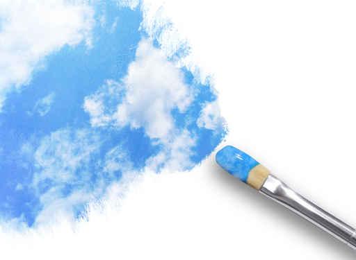 Paintbrush Painting Clouds Sky Wall Decal