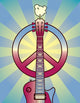 Woodstock Peace Sign Guitar Wall Decal
