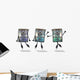 Cartoon Robots Funny Electronics Wall Decal Sticker Set