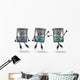 Cartoon Robots Funny Electronics Wall Decal Sticker Set