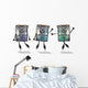 Cartoon Robots Funny Electronics Wall Decal Sticker Set