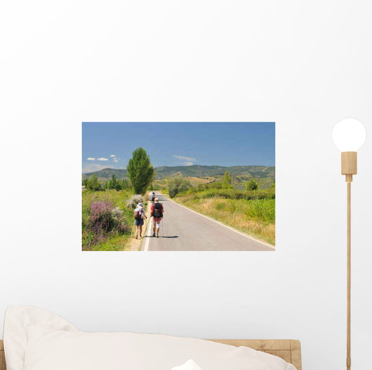 Pilgrims Walking Camino Santiago Wall Decal