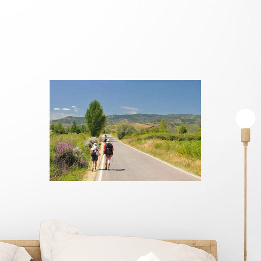 Pilgrims Walking Camino Santiago Wall Decal