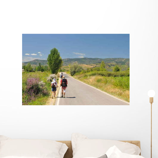 Pilgrims Walking Camino Santiago Wall Decal