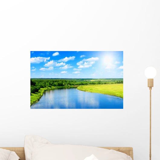 River and Summer Nature Wall Decal Design 2