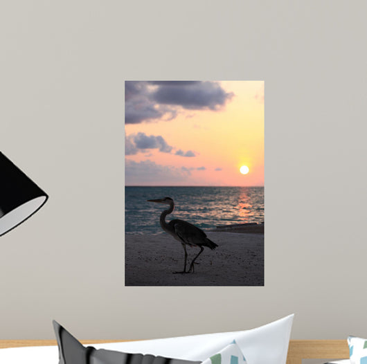Heron Sunset Wall Decal