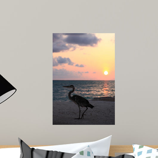 Heron Sunset Wall Decal
