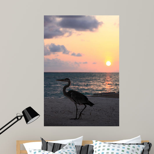 Heron Sunset Wall Decal
