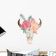 Boho Floral Bull Skull Wall Decal