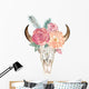 Boho Floral Bull Skull Wall Decal