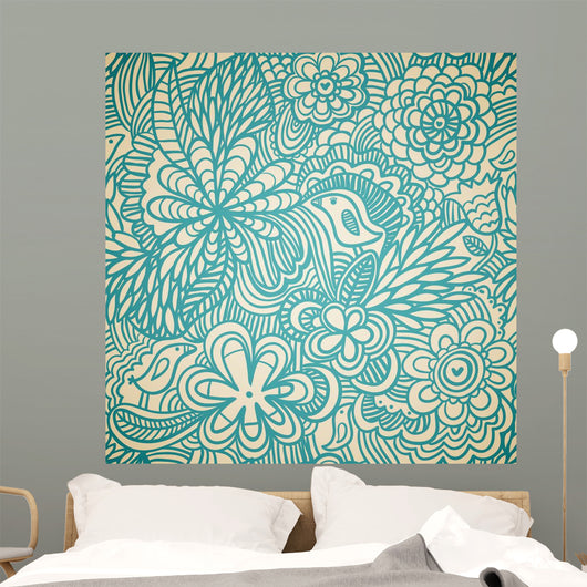 Floral Seamless Pattern Wall Decal