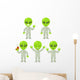 Cartoon Alien Set Wall Decal Sticker Set