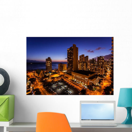 Night over Honolulu Wall Decal