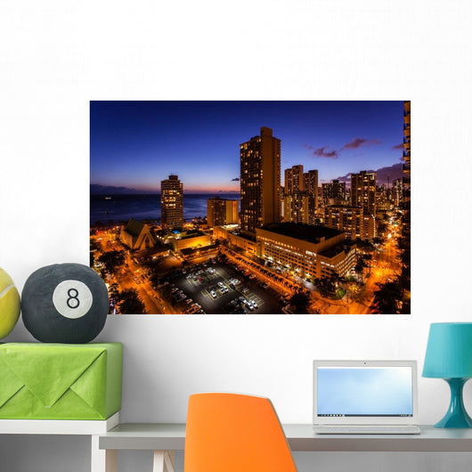 Night over Honolulu Wall Decal