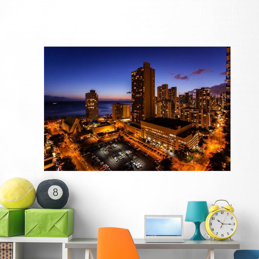 Night over Honolulu Wall Decal