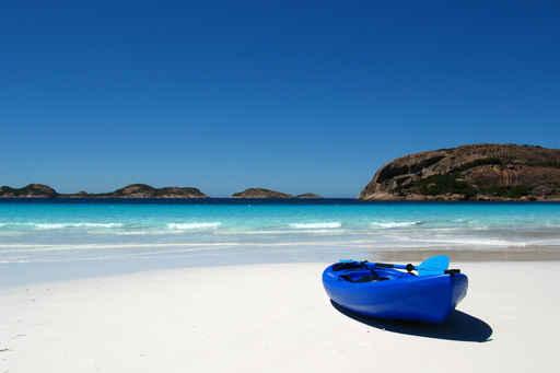 Blue Canoe Sandy Beach Wall Decal
